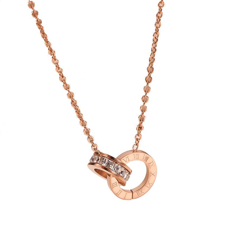 Roségold Koreanischer Stil Schlüsselbein-Halskette für Damen - Elegante Römische Kurze Kette Schmuck Geschenk