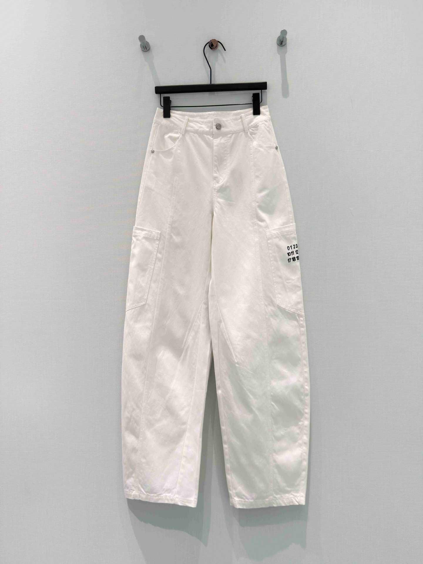 

Stylish Nanyou Women s High Waist Wide Leg Cotton Pants with Large Pockets - Retro Loose Fit for Spring/Summer. L білий