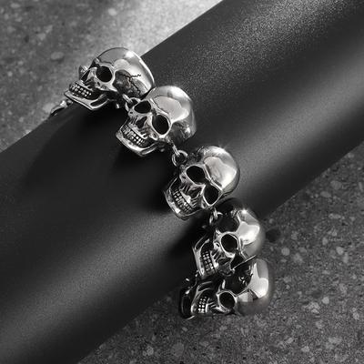 Creative New Titanium Steel Skull Bracelet Men's Retro Personality Punk Bracelet