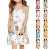 Children's Sleeveless Square Neck Summer A-Line Casual Holiday Floral Suspender Dress