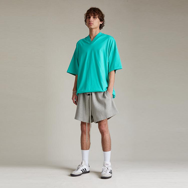 Fear of God Essentials Fleece Running Short Dark Heather Oatmeal Men Bottoms Grey 160SP244173F