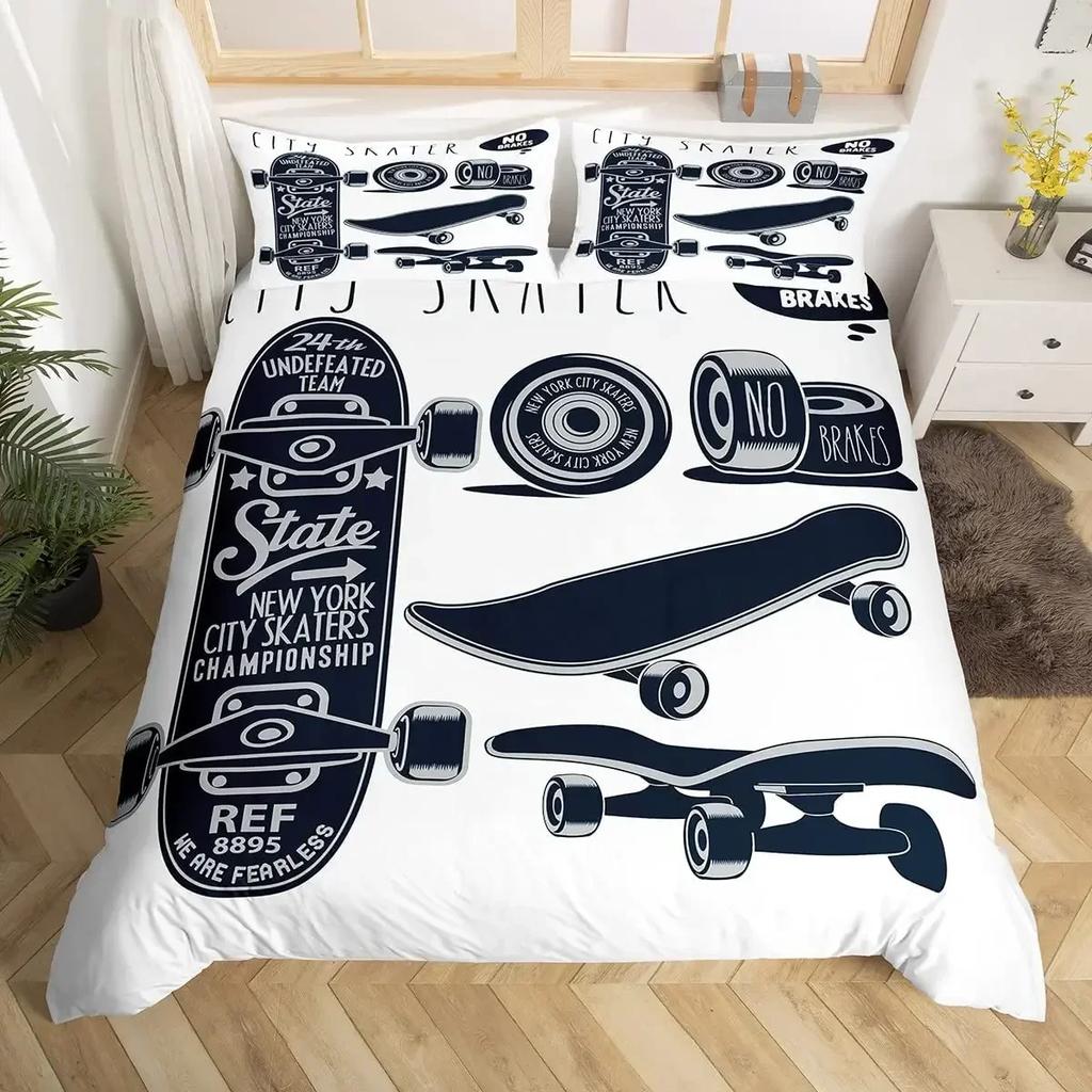 Home Living Luxury Route 66 Print Comfortable Duvet Quilt Cover Pillowcase Bedding Set Children Bedroom Decoration Home Textile