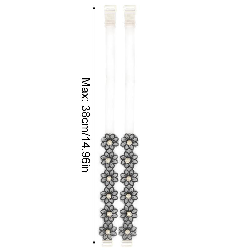 1Pair Flower Sexy Dress Decor Summer Bra Straps Elastic Shoulder Strap Adjustable Plastic/Lace Women