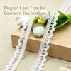 5 meters/16.4ft each pack Wavy Braided Lace Trim Ribbon white Pattern Decorative Fabric Edge for Dress Sewing DIY Craft Wedding Garment Embellishment