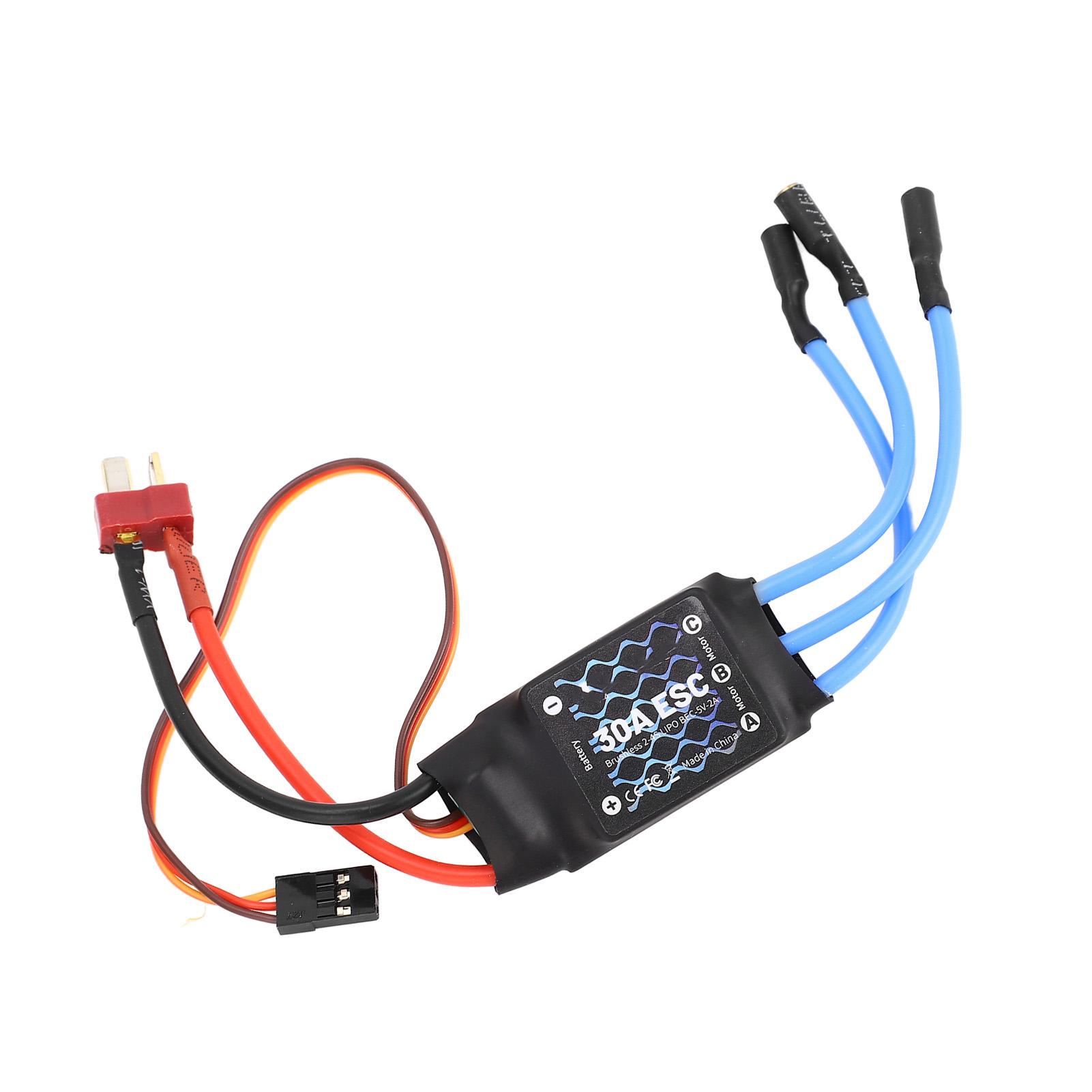 

RC Electric Speed Controller 30A with T Plug Long Wire RC Brushless ESC for Fixed Wing Aircraft Upgrade