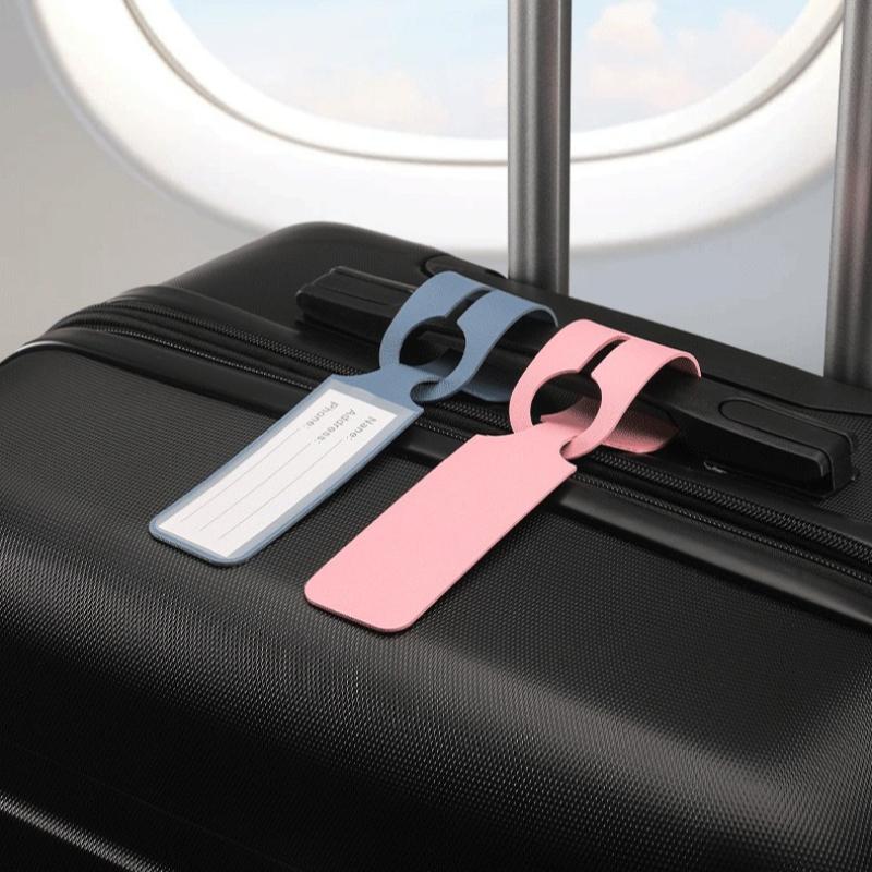 1PC PU Leather Luggage Tag Long Style Baggage Suitcase Bag ID Name Addres Holder Boarding Tags Portable Label Travel Accessories