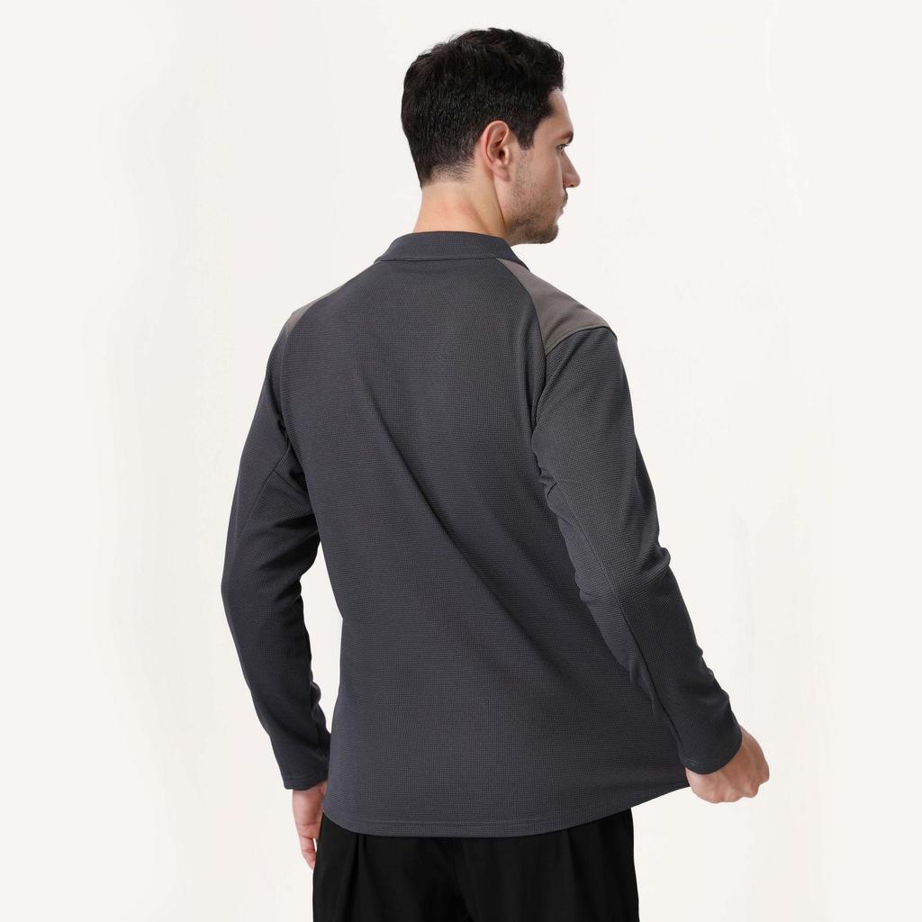 Lulu Style Men's Half-Zip Long Sleeve Quick-Dry Shirt: Breathable, Sweat-Wicking for Autumn & Winter Fitness, Cycling, Fishing, and Running.