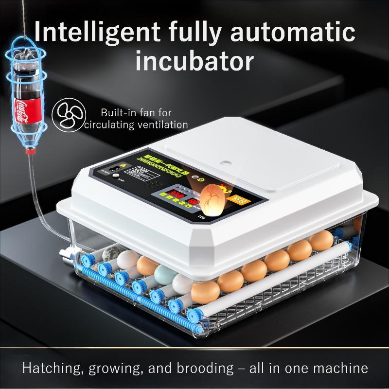 Mini Fully Automatic Poultry Egg Incubator with Auto Egg Turning Household Brooder for Hatching Chicken Duck Goose Bird Eggs