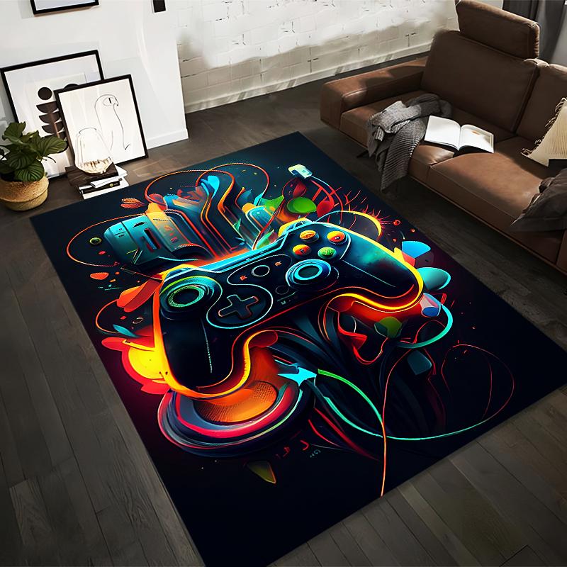 

Gaming Controller Carpet with Neon Abstract Design for Living Room Decor Suitable for use as an anti-slip for living room bedroom sofas 40x60cm( 15x23in )