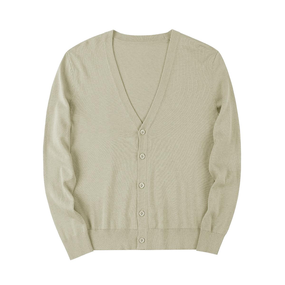 Весенняя элегантная мужская зимняя вязаная одежда 2024 года свитер холодная блузка винтажный хлопок корейский стиль повседневное пальто деловой кардиган для мужчин XL хаки 3870₽