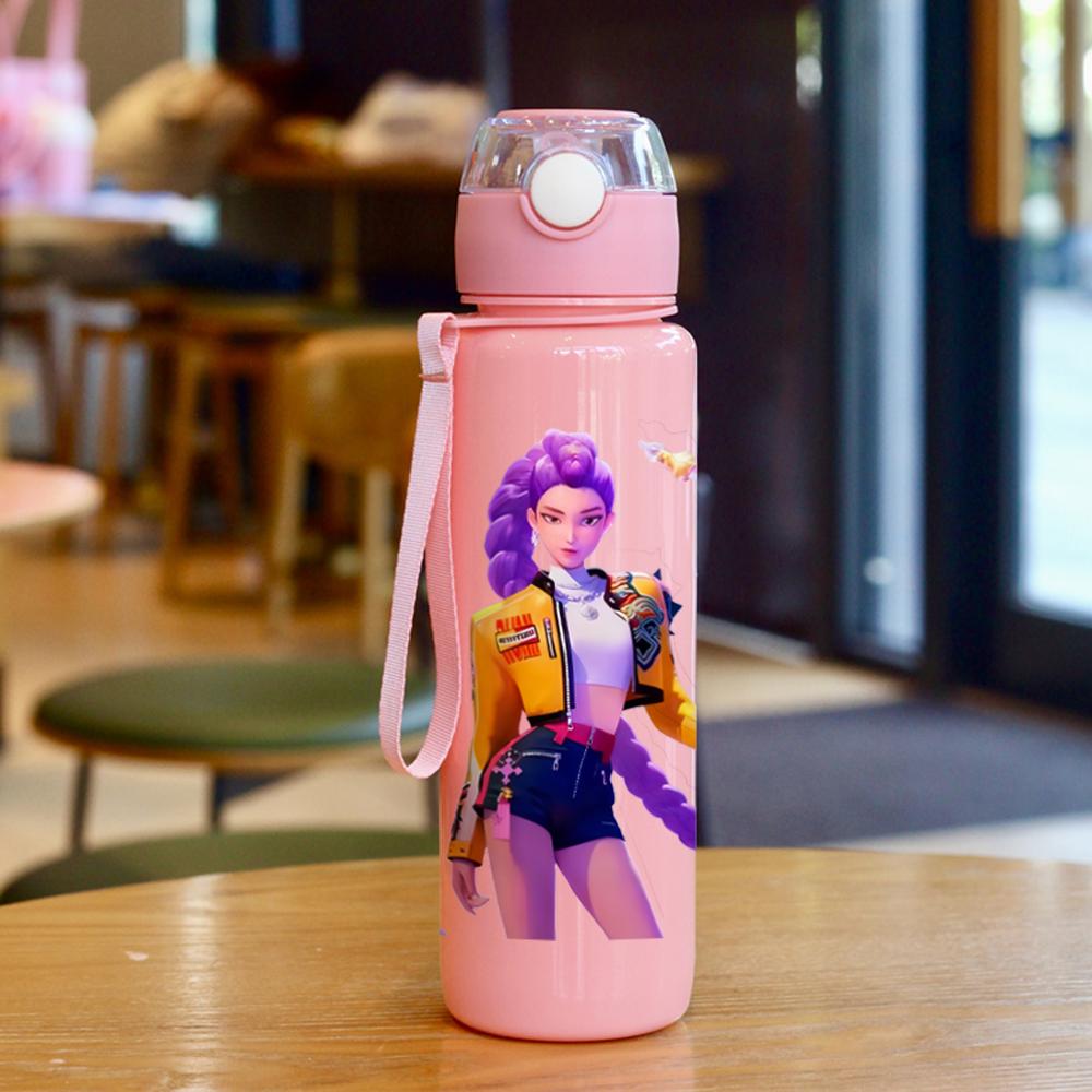 

3D Printed Cartoon Water Bottle –Portable Fashion Cup-700ML Milk Juice Cup Drinking for Outdoor Travel розовый