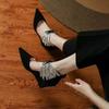 Summer Suede Glitter Pointed Toe Lace-up New Sandals Women's Plus Size Ultra High Heel Party Shoes Wedge Sandals