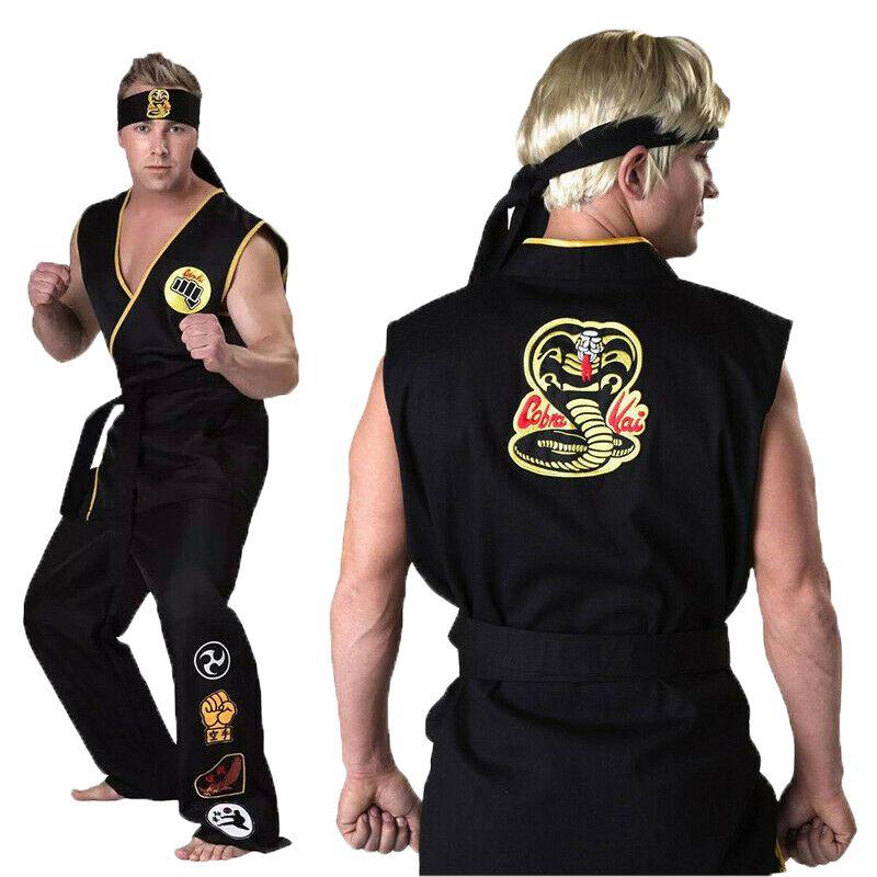 Authentieke Cobra Kai The Karate Kid Saga Halloween Cosplay Kostuums Taekwondo Feestset