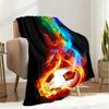1PC Soccer, basketball, colorful water and fire pattern blanket, all season lightweight home office outdoor nap multifunctional blanket