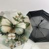1PC Butterfly White Flowers Automatic Open/Close Umbrella with Windproof, 8-Rib Sturdy Canopy, Durable Ribs, Fashionable Design,1264