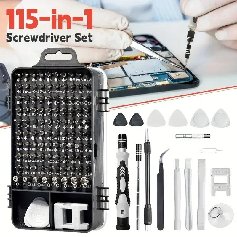 115-in-1 Precision Screwdriver Set - Magnetic Repair Tools for Computer iPhone PC Household w/Case