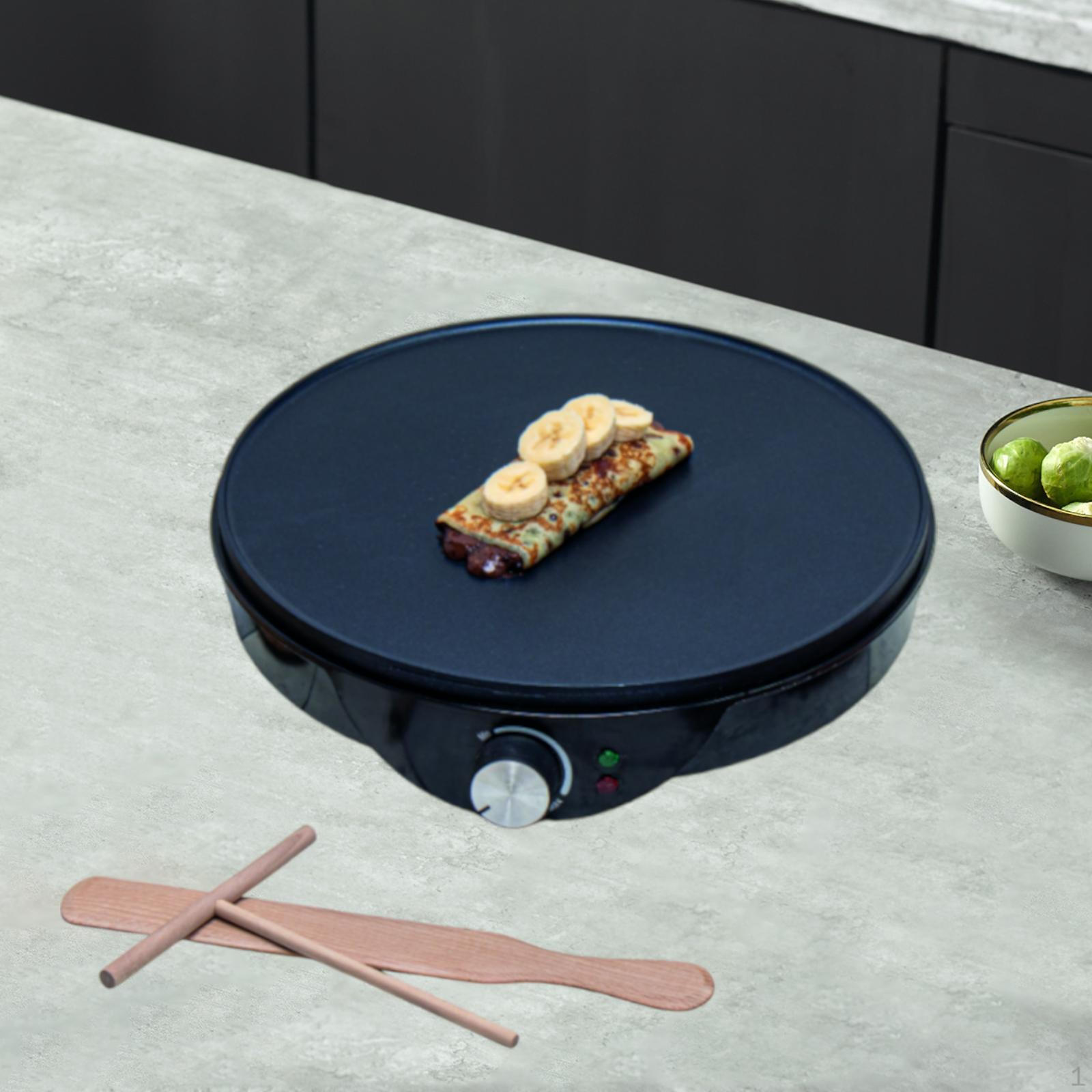 

Electric Crepe Machine Pancake Maker with Batter Spreader Household Compact Pan Nonstick for