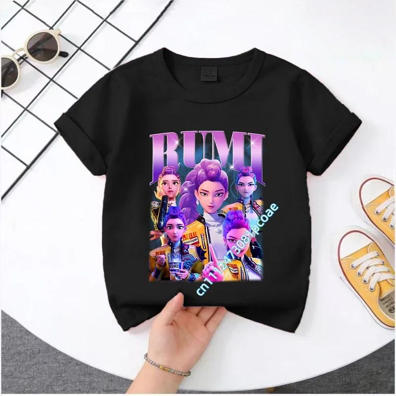 Summer Kpop Demon Hunters Print Graphic Tshirt Kids Clothes 2026 Movie T Shirt Girls Boys Short Sleeve Tops Comfortable T-shirt
