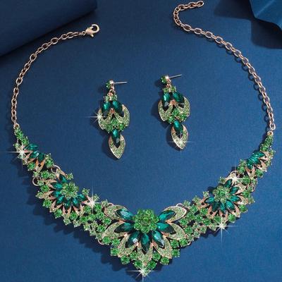 Neuestes Stilvolles Design Ausgefallenes Kristall-Halsketten-Schmuckset für Damen | Trendiger Promi-inspirierter Schmuck