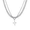 Layering Star Pendant Necklace With Adjustable Chain Zinc Alloy Materials Lightweight Neckchain For Daily Wear