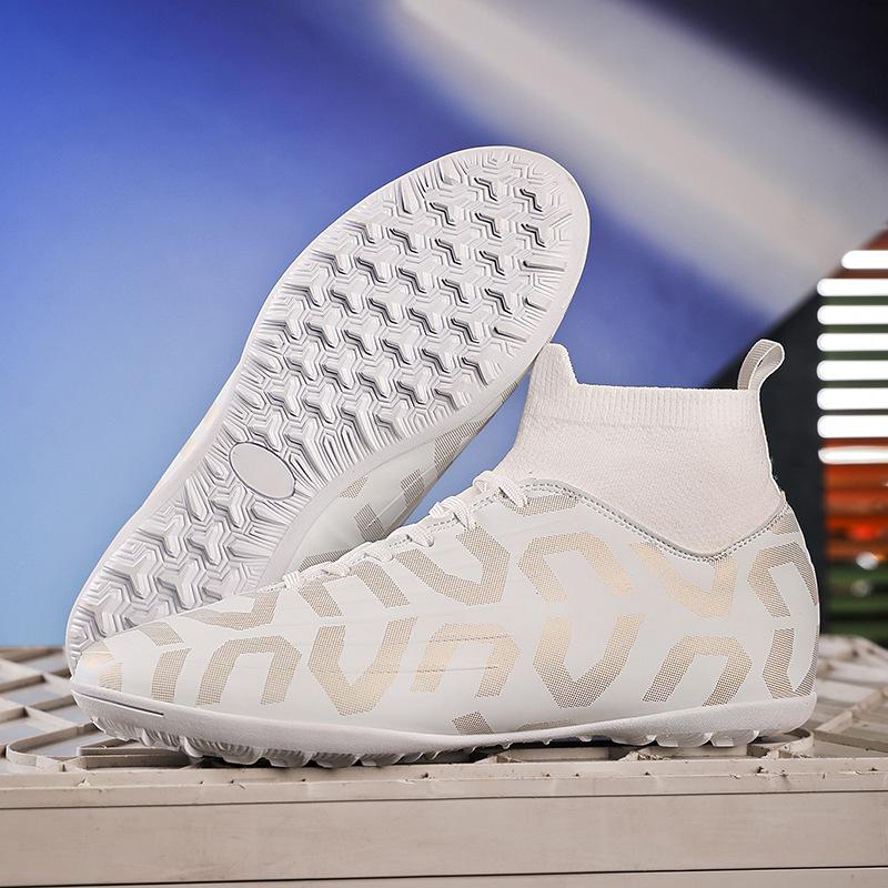 Football Shoes Men's High Top Teen Student TF Shattered Nails AG Spikes Competition Training Sneakers