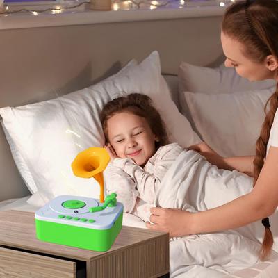 Gramofone de brinquedo infantil com 93 cartas Educação infantil Fonógrafo História Tocador de música