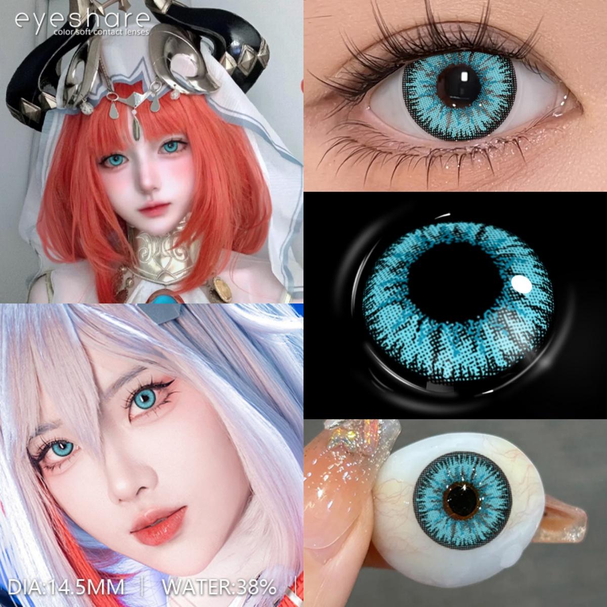Цветные контактные линзы EYESHARE в разных стилях, аниме-персонаж, косплей, персонаж на Хэллоуин, полночь, фиолетовые цветные контактные линзы, 1 пара 0
