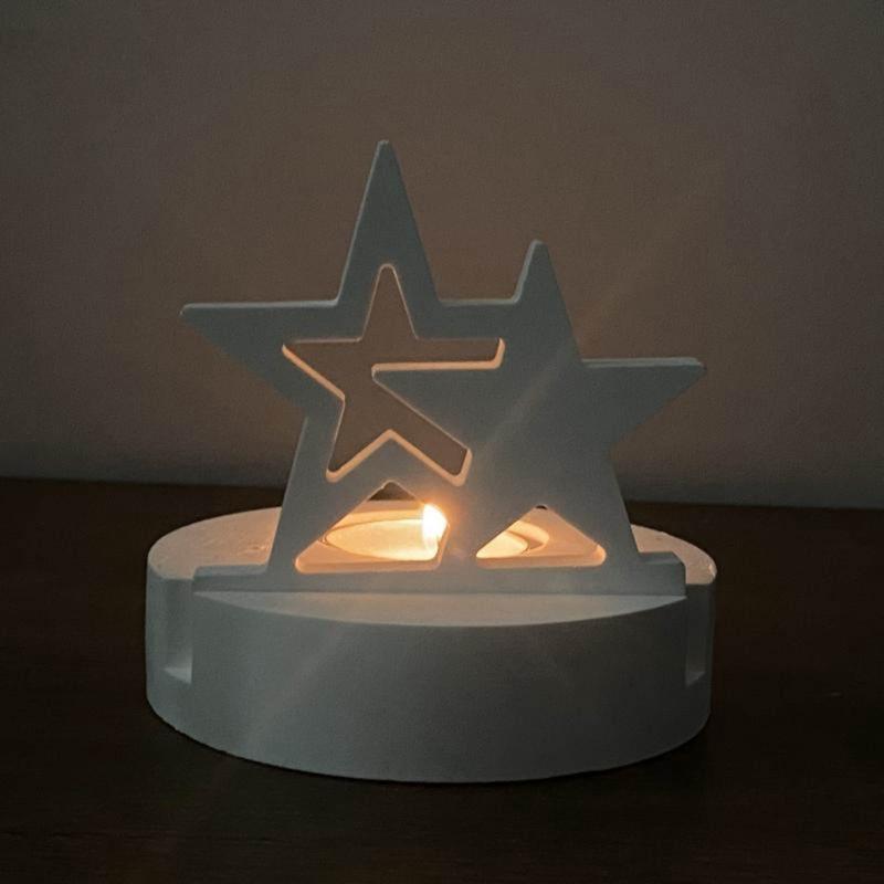Star Candle Holder Molds with Base for Making Candle Holder Tealight Holder Decorations Gypsum Ornament Art Craft