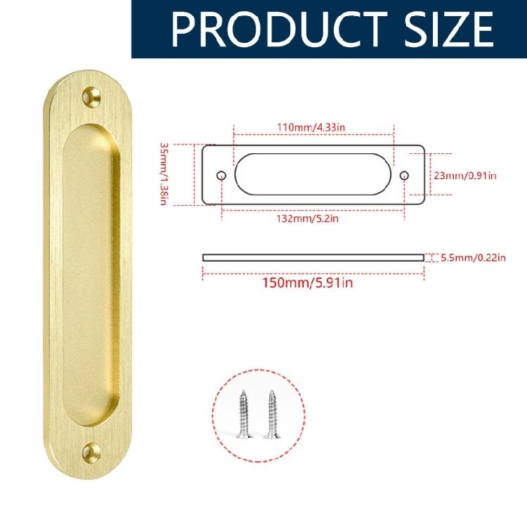 2Pcs Simple Wardrobe Sliding Door Embedded Handle Wooden Door Push Pull Handles Replacement Hardware Easy Installation