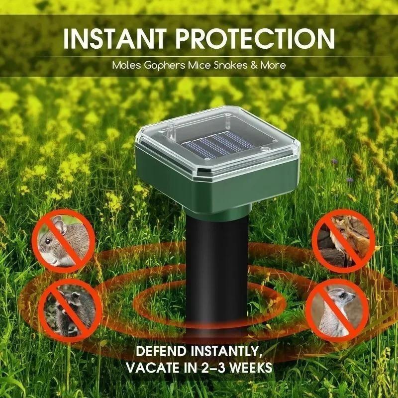 1/2/4PCS Solar Powered Ultrasonic Sonic Mole Pest Rodent Repeller Repellent Yard Outdoor Lamp Backyard Farmland Mouse Repeller