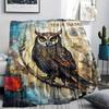 1PC Custom Name Autumn Owl Patterned Flannel Blanket Suitable For All Seasons for Home Decor Warmth and Comfort Gifts Holiday Present_lx