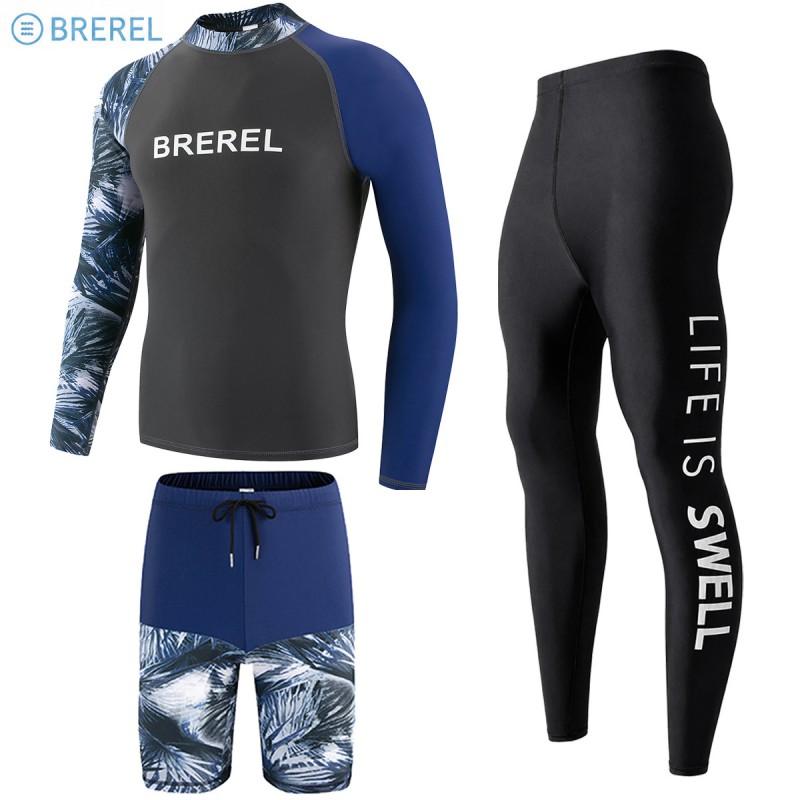 Mens Long Sleeve Rash Guard UV Protection Quick Dry Swimwear Snorkeling Surfing Diving Pool Spa