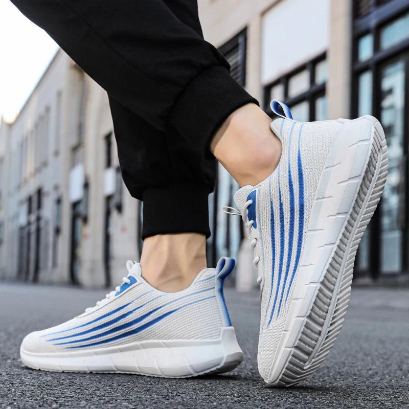 Men's Casual Sneakers Running Lightweight Mesh Breathable Sports Shoes Outdoor Cushioned Wear-Resistant Soft Trainers