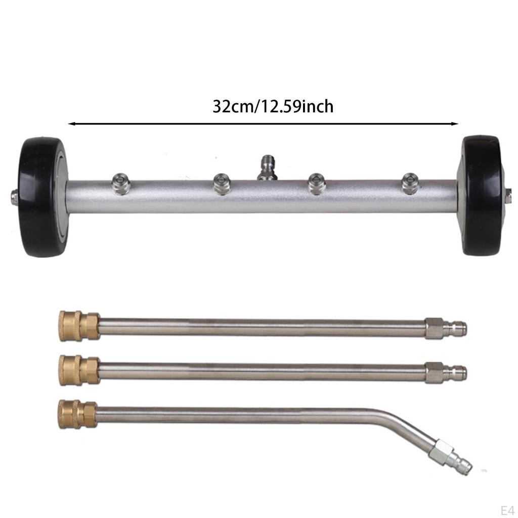 High Pressure Cleaner, Underbody Car Wash Water Broom, 4 Fan-shaped Nozzles for Motorhomes