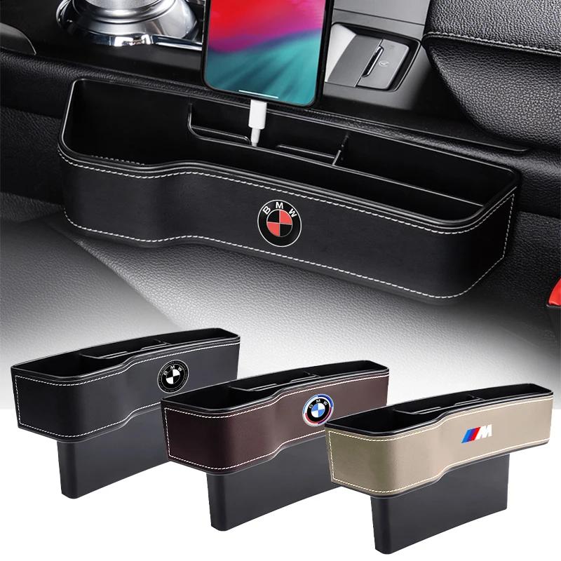 2025 HotLeather Car Goods Seat Gap Storage Box Phone Keys Organizer For BMW 50th E39 E46 E90 E60 F10 F11 F20 F30 M 1 3 5 Series