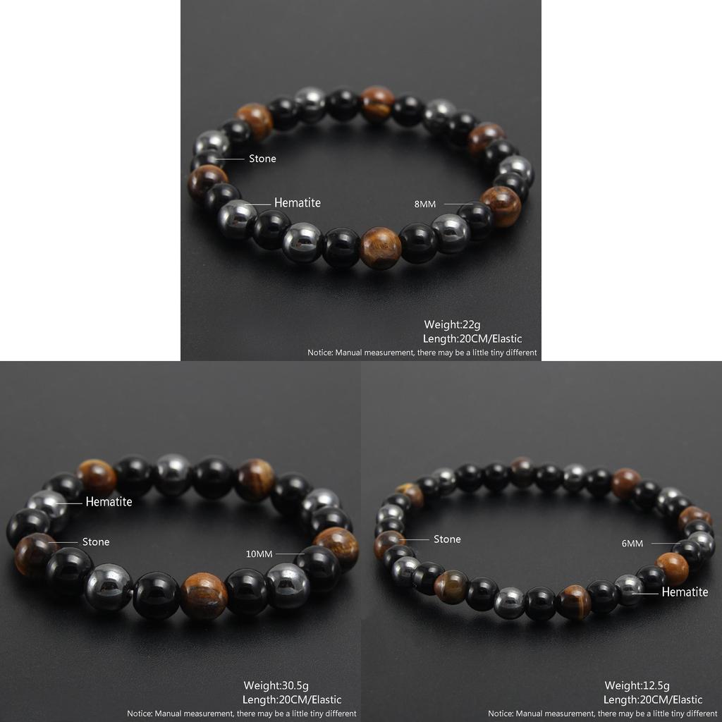 Tiger Eye Natural Stone Beaded Bracelet With Electroplated Finish For Unisex Gift Giving