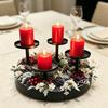 4 Pillar Tiered Candle Stand Christmas Wedding Dining Table Fireplace Mantel Holiday Home Decor Metal Pillar Candle Holder