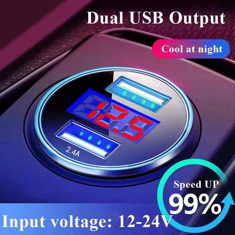 Super Fast Charging Usb Car Charger 120w Dual Port Quick Charge For Iphone 13 12 11 Pro Max 7 8 Samsung Oneplus Xiaomi Huawei