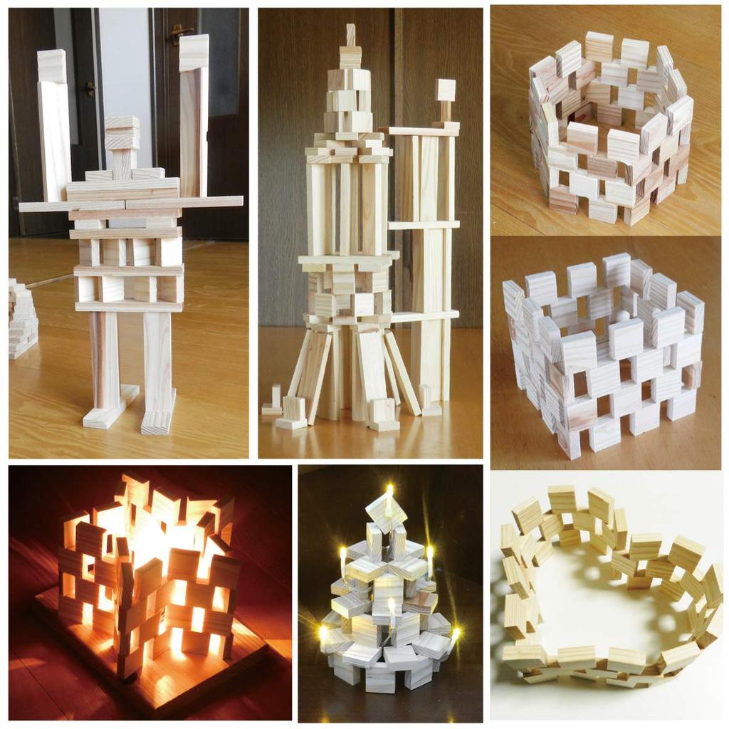 Karakara Bausteine 27 x 27 x 100 Pädagogisches Hergestellt in Unbemaltes Holzspielzeug (9 27mm) Teile, Spielzeug, Japan,