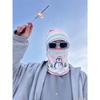 Xmas Snowman Print Mesh Balaclava, Breathable Helmet Liner Face Cover