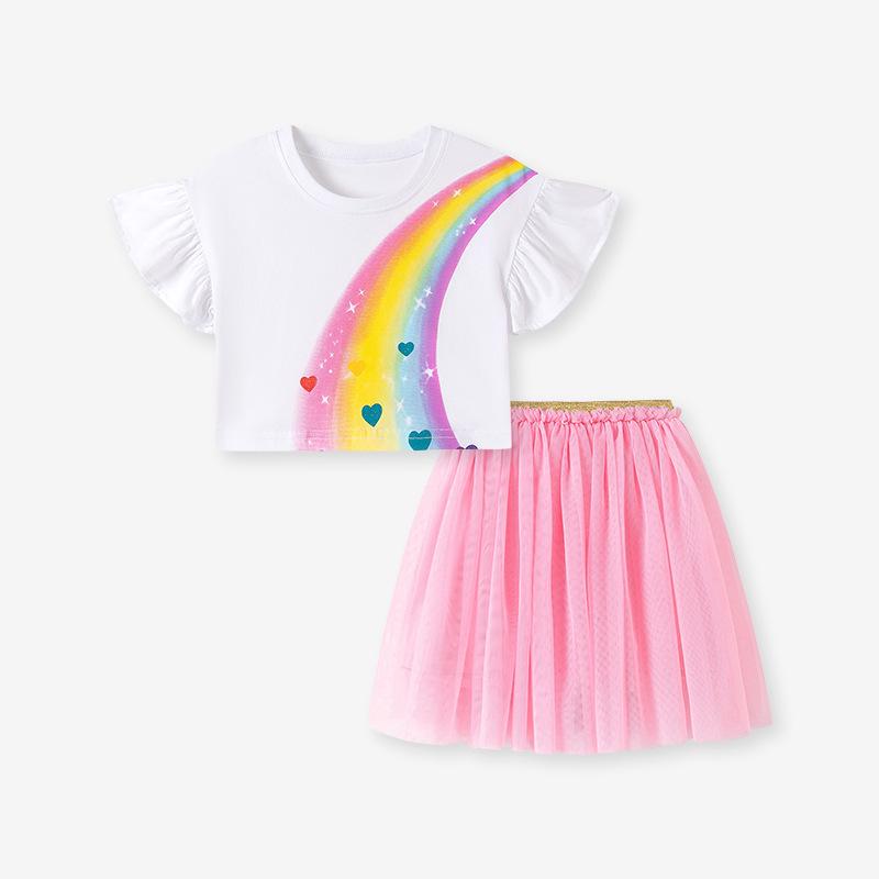 

Little Maven Summer Girls Mesh Skirt Set - Stylish European & American Design for Cute Babies. 7Y