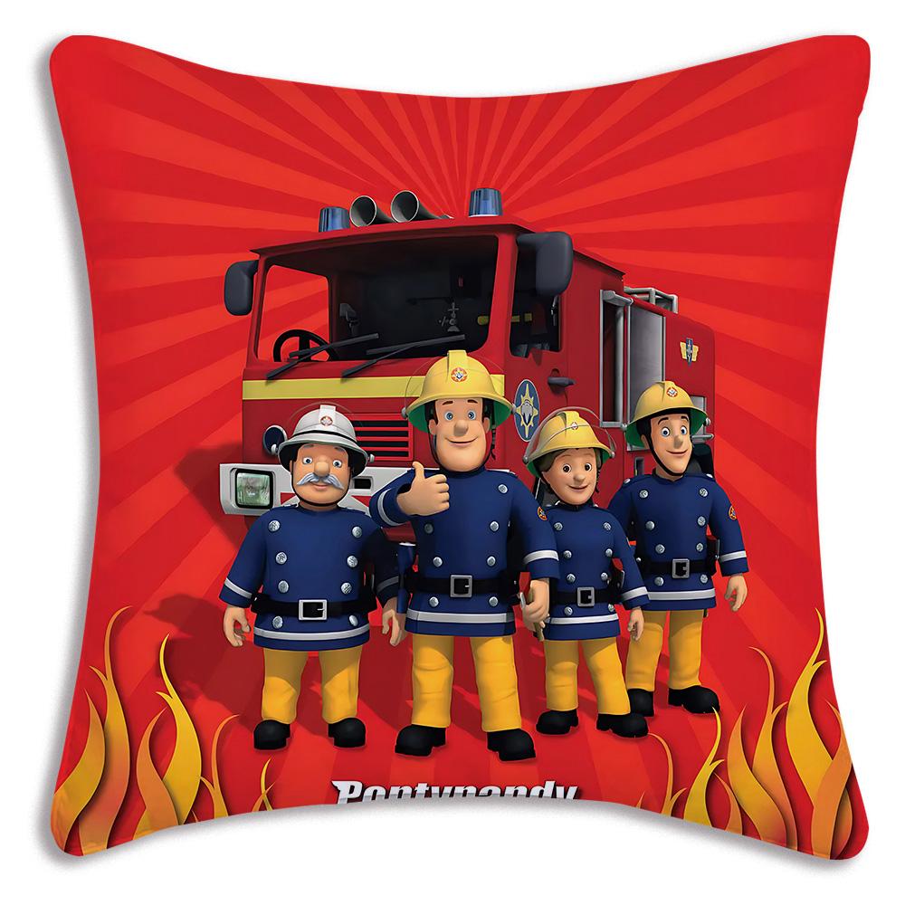 Anime Für Feuerwehrmänner S-Sam Kissenbezüge Cartoon Sofa Dekorativ Zuhause Doppelseitiger Druck Kurzer Plüsch Niedlicher Kissenbezug
