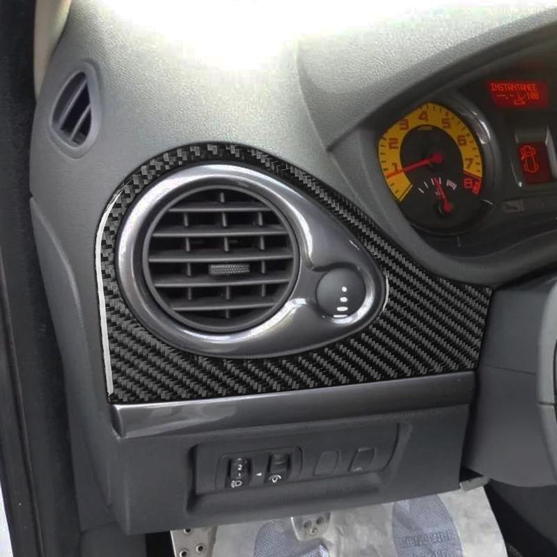 For Renault Clio 3 2006-2012 Real Carbon Fiber Stickers Driver's Side Air Vent Panel Cover Car Accessories Interior Decorative