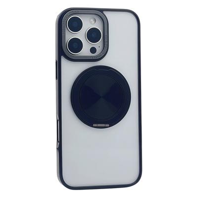 For iPhone 15 Pro Max Magnetic Case Acrylic TPU Phone Back Cover with Kickstand