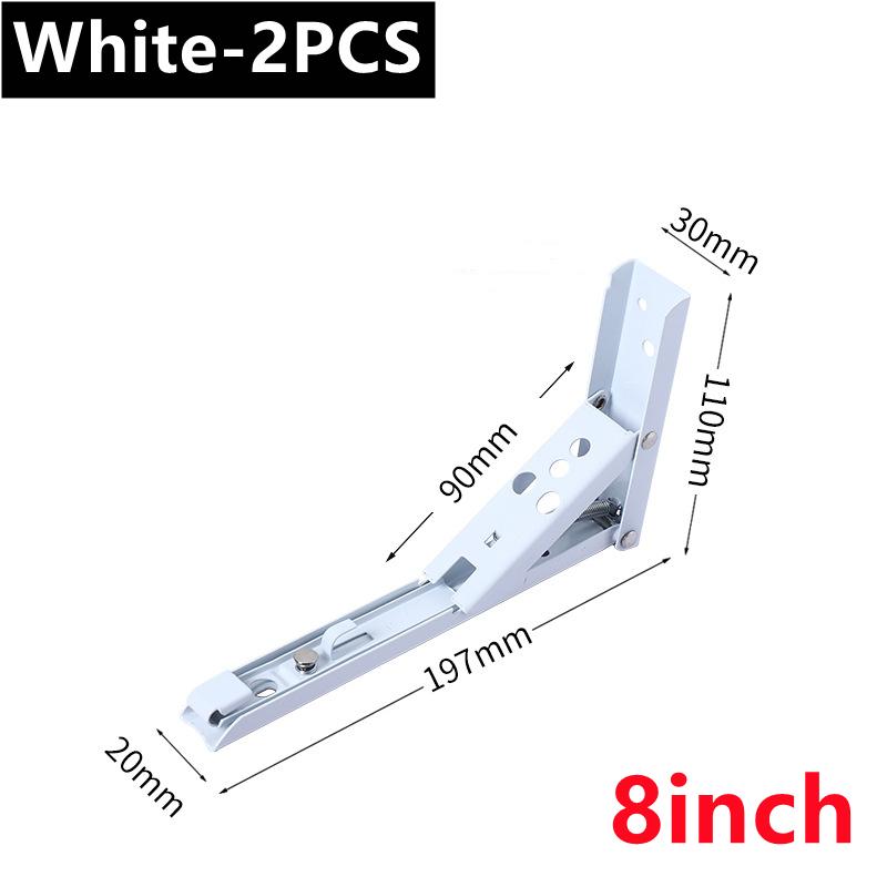 New 2PCS Folding Shelf Brackets 8-14inch Heavy Duty Stainless Steel Collapsible Shelf Table Work Space Saving DIY Bracket 2025