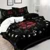 3Pcs Set of Starry Sky Quilt Cover Set, Moon and Flower Decorative Fashionable, Comfortable, Does Not Include Quilt Core