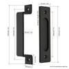 Dual-Sided Black Surface-Mounted Sliding Barn Door Handle