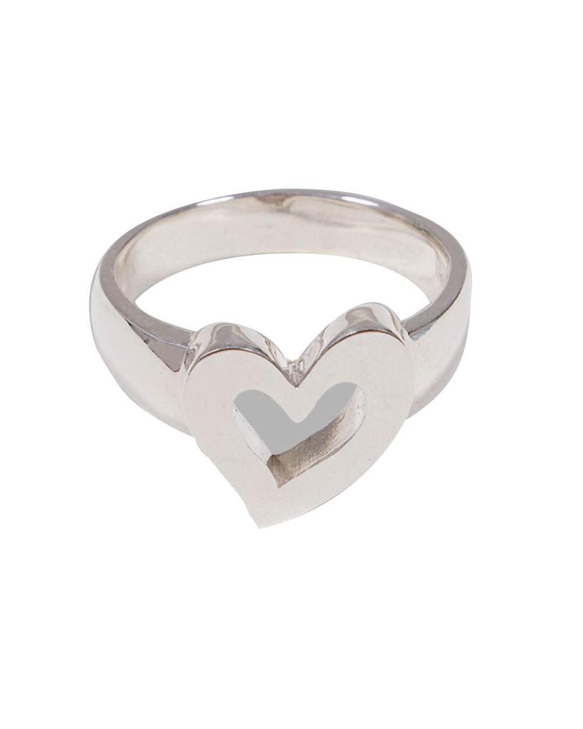 Themuseumvisitor Heart Outline Silver Ring (Silver)