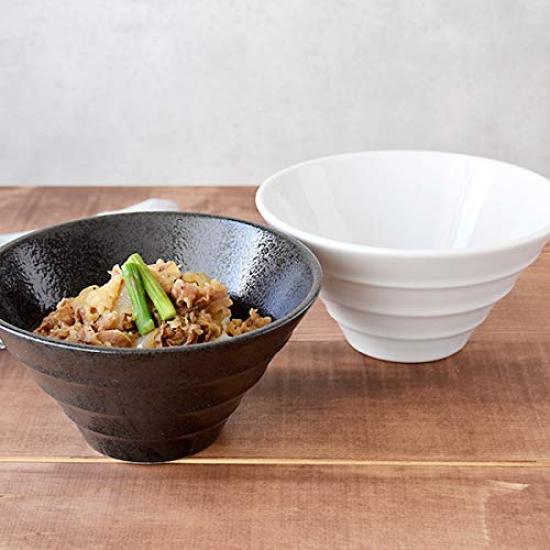 Geschirr Ost Schüssel Trapezrand 18cm Schüssel 2er Set Nudelschüssel (Schwarz-Weiss)