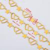 Stainless Steel Hollow Chain Flat Chain 1 Meter Length Heart Connecting Chain Love Moon Star Crown Chain Clothing Accessories